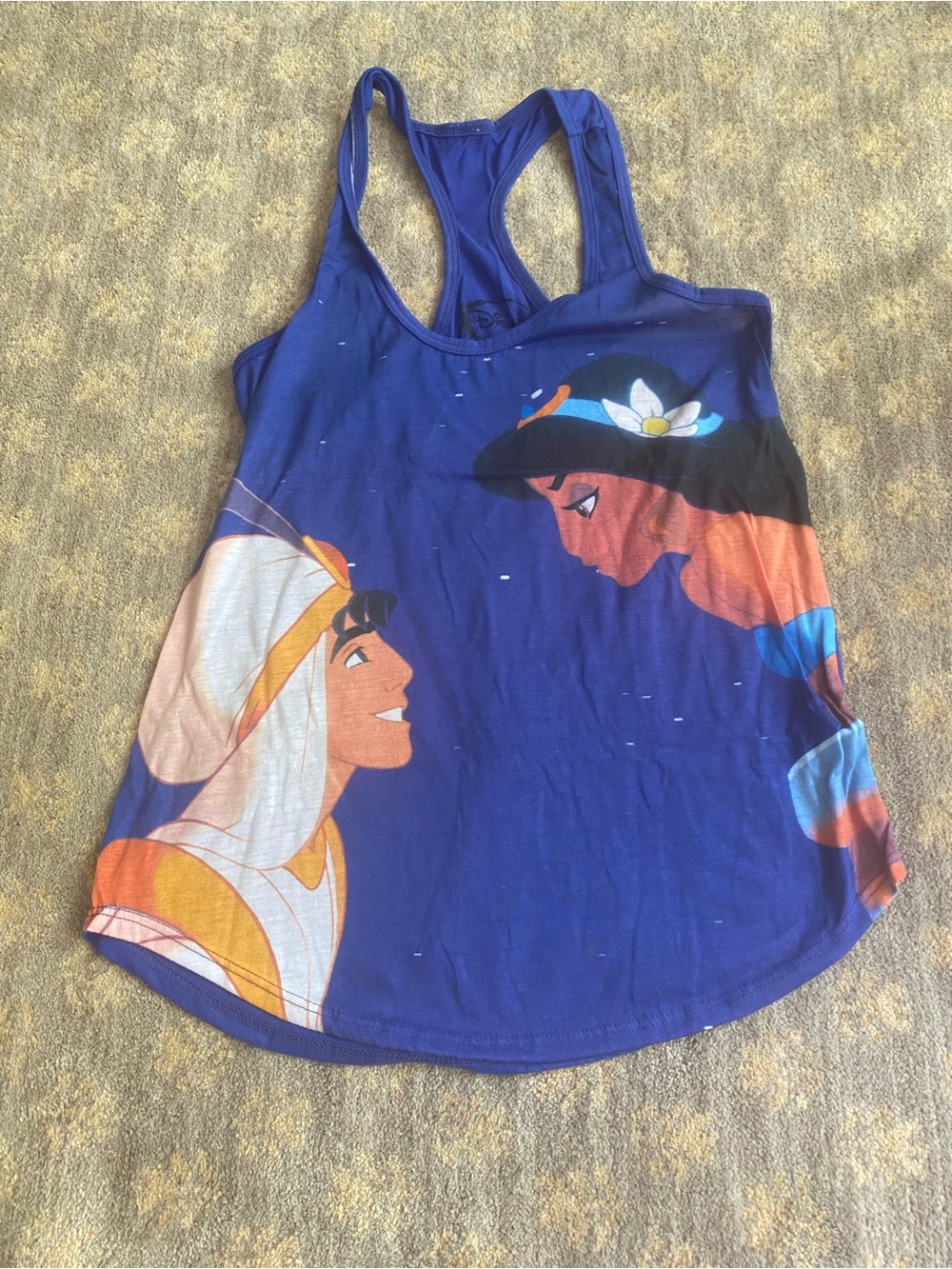Disney Women's Blue Aladdin & Jasmine Graphic Tank Top